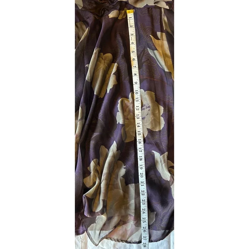 Purple Floral Sleeveless Dress With Empire Waist Size 20 W Easter Fairy - Picture 12 of 12